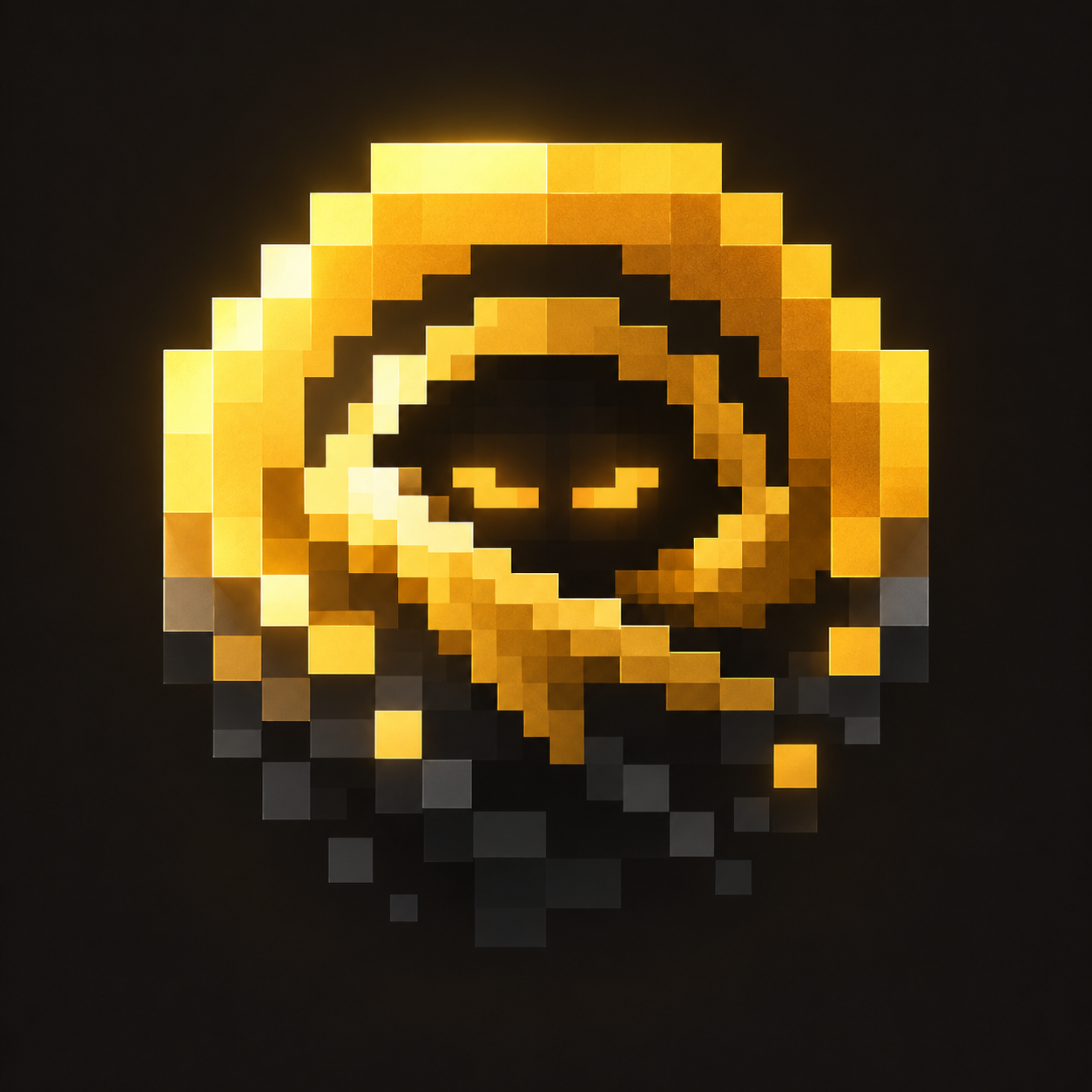 CLOAK gold pixel-art hood